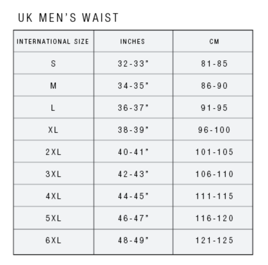 Jockey Men S Size Chart In Cm